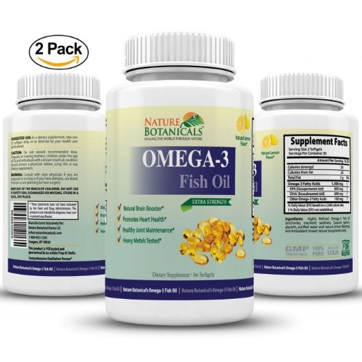 Omega-3 Fish Oil - (120 SOFTGELS) Extra Strength - 1500 mg Omega 3 Fatty Acids