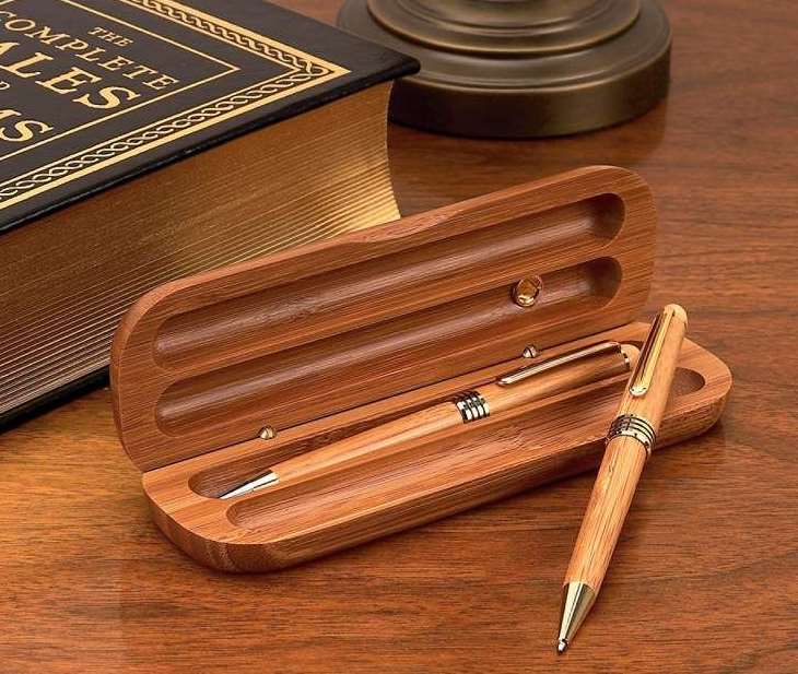 Alex Navarre Durable Bamboo Ballpoint Pen And Pencil Set