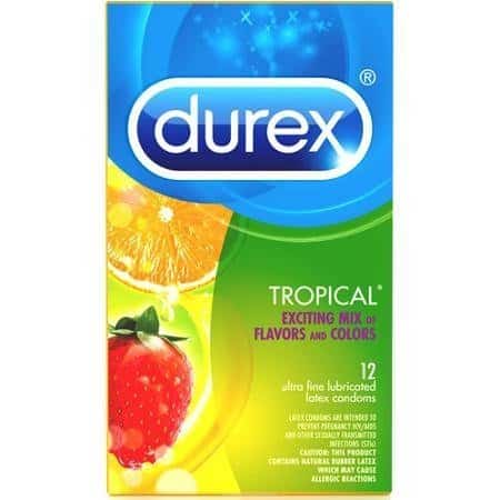 Durex Tropical Fruit Flavored Lubricated Condoms