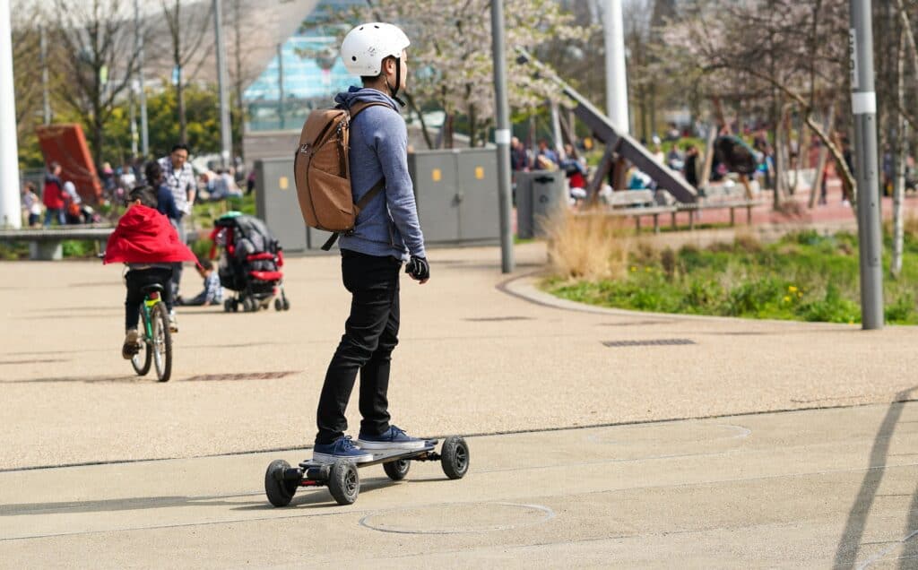 Kid Riding Electric Skateboarding